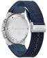 ფოტო #3 პროდუქტის Salvatore Men's Swiss Chronograph Blue Silicone Strap Watch 41mm