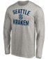 Фото #2 товара Men's Heather Gray Seattle Kraken Victory Arch Long Sleeve T-shirt