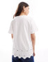 ASOS DESIGN embroidered hem t-shirt in white