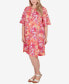 Фото #3 товара Plus Size Tropical Puff Print Dress