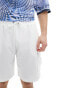 Brave Soul co-ord heavyweight textured cargo shorts in white