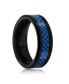 Black Tungsten Ring - Blue Carbon Fiber