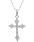 Фото #1 товара Giani Bernini cubic Zirconia 18" Cross Pendant Necklace in Sterling Silver, Created for Macy's