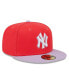 Фото #3 товара Men's Red, Lavender New York Yankees Spring Color Two-Tone 59FIFTY Fitted Hat