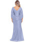 Plus Size Drape-Back Crinkled Gown