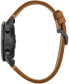 ფოტო #2 პროდუქტის Men's CZ Smart Hybrid Sport Brown Leather Strap Smart Watch 43mm