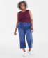 Фото #1 товара Plus Size High Rise Wide-Leg Crop Jeans, Created for Macy's