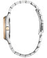 ფოტო #2 პროდუქტის Eco-Drive Women's Sport Luxury Diamond Accent Two Tone Stainless Steel Bracelet Watch 33mm