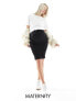 Фото #1 товара Mamalicious Maternity seamless support textured mini skirt in black