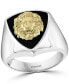 ფოტო #1 პროდუქტის EFFY® Men's Lion Head Statement Ring in Sterling Silver & 18k Gold-Plated Sterling Silver