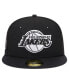 Фото #2 товара Men's Black Los Angeles Lakers Active Satin Visor 59fifty Fitted Hat