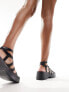 Glamorous platform strappy sandals in black