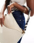 Accessorize bucket bag with contrast handle in white