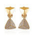 Gold-Tone Pyramid Clip On Drop Dangle Earrings
