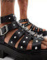 Фото #9 товара ASOS DESIGN chunky gladiator sandal in chrome metallic faux leather