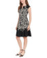 ფოტო #1 პროდუქტის Women's Printed Split-Neck Sleeveless Dress