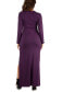 Фото #2 товара Women's Long Sleeve Side Slit Fitted Maxi Dress