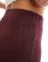 Фото #3 товара Monki super soft low waist flare jersey trousers in burgundy