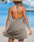 ფოტო #2 პროდუქტის Women's Jersey Halterneck Seashell Mini Cover Up Dress