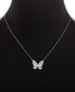 Cubic Zirconia Butterfly 18" Pendant Necklace in Sterling Silver, Created for Macy's