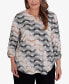 ფოტო #1 პროდუქტის Plus Size Classic Stripe Dots Top