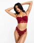 ASOS DESIGN Sienna lace built up thong in burgundy