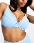 Фото #6 товара Peek & Beau Fuller Bust Exclusive mix & match scalop underwire bikini top in pastel blue