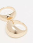 ALDO chilinwan 2 pack of chunky dome rings in gold