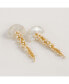 ფოტო #1 პროდუქტის HAKURO IVORY MOTHER OF PEARL AND PEARL LONG DROPS EARRINGS