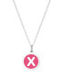 Фото #27 товара Auburn Jewelry mini Initial Pendant Necklace in Sterling Silver and Hot Pink Enamel, 16" + 2" Extender