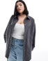 Фото #1 товара ASOS DESIGN Curve oversized twill jacket in charcoal