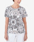 ფოტო #1 პროდუქტის Women's Geo Medallion Short Sleeve Crew Neck Tee