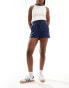 Stradivarius soft touch short in navy Синий, XS - фото #2