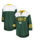 Women's Green, White Green Bay Packers Double Team 3/4-Sleeve Lace-Up T-shirt