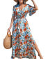 Фото #1 товара Women's Floral Flared Sleeve Maxi Beach Dress