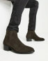 Фото #1 товара H by Hudson Exclusive Abram Cuban chelsea boots in brown suede