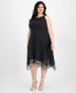 ფოტო #1 პროდუქტის Plus Size Polka-Dot Handkerchief-Hem Dress