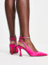 ASOS DESIGN Salvatore embellished mid heeled shoes in pink
