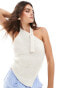 Фото #1 товара ASOS DESIGN knitted asymmetric button top in cream