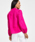 ფოტო #2 პროდუქტის Women's Lace-Up-Neck Blouse, Created for Macy's