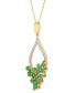 ფოტო #3 პროდუქტის Emerald (1-1/3 ct. t.w.) & Diamond (1/10 ct. t.w.) Vine 18" Pendant Necklace in 14k Gold