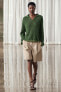 Oversize knit polo sweater