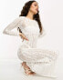 Фото #4 товара Pieces Petite exclusive Bride To Be lace maxi dress in white