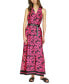 ფოტო #1 პროდუქტის Women's Belted Floral-Print Maxi Dress