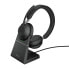 Jabra Evolve2 65 USB-C Black MS Chrg stand Stereo - Wireless - Office/Call center - 20 - 20000 Hz - 176.4 g - Headset - Black