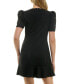 ფოტო #2 პროდუქტის Juniors' Puff-Sleeve Rhinestone-Trim Dress