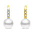 Charming gold-plated earrings with pearls and zircons EA385Y