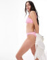 Topshop mix and match crinkle high leg brief bikini bottoms in pink