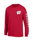 Фото #3 товара Men's Red Wisconsin Badgers Team Stack Long Sleeve T-shirt