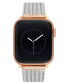 Фото #1 товара Ремешок для часов Anne Klein женский серебристый из нержавеющей стали с кристаллами, совместимый с Apple Watch 42/44/45/Ultra/Ultra 2